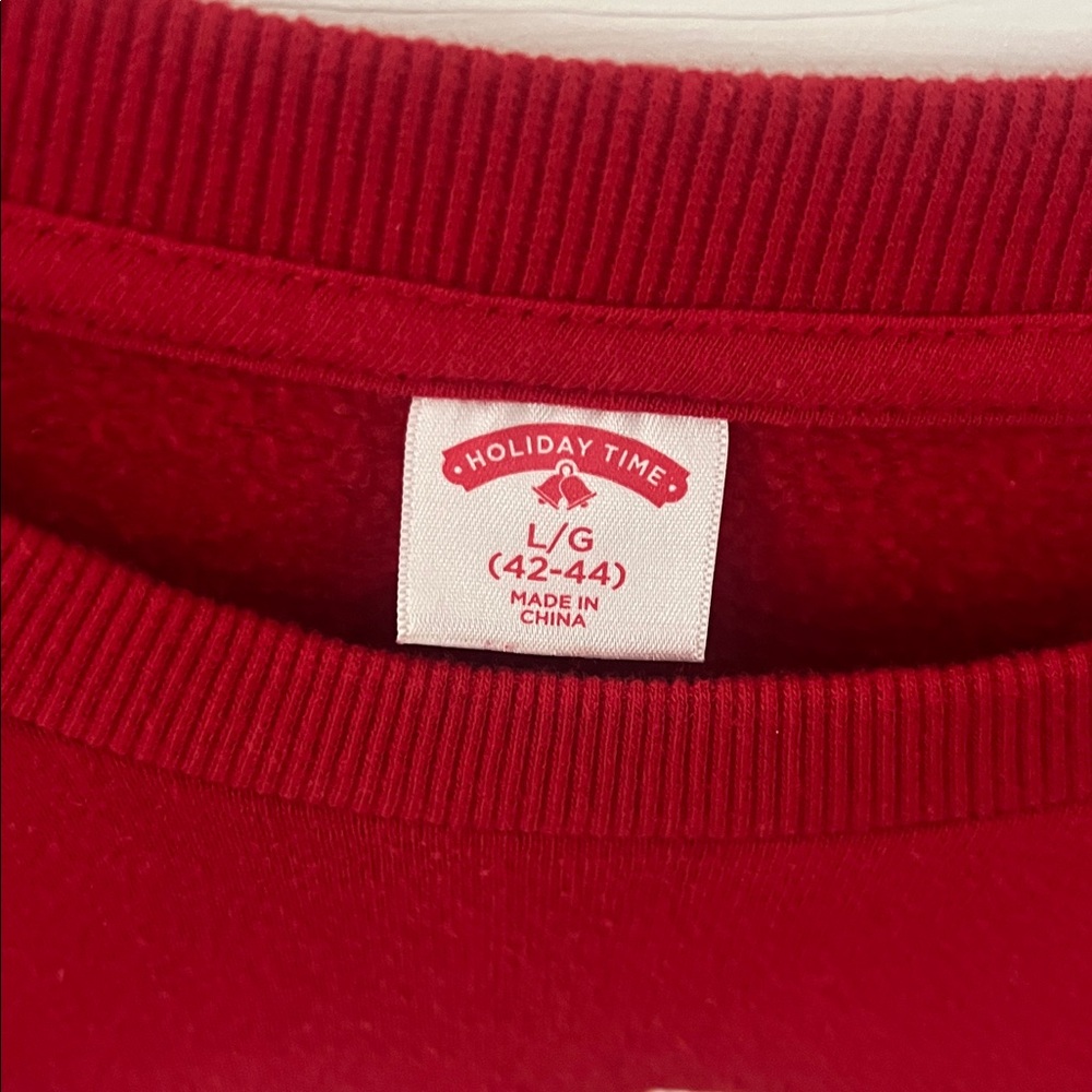 Holiday Time Red Gangsta Wrapper Men's Crewneck Sweater - Picture 2 of 3